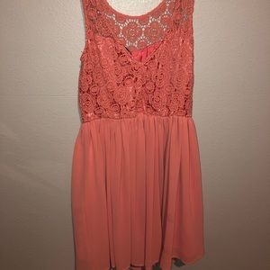 Coral Backless Dress